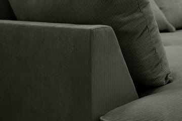 Rossita Lyx 5-seters venstrevendt U-formet ekstra dyp sofa med divan og sjeselong i manchester - Mørkegrønn - Møbler - Sofaer - U-sofa