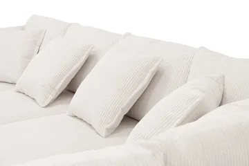 Rossita Lyx 5-seters venstrevendt U-formet ekstra dyp sofa med divan og sjeselong i manchester - Naturhvit - Møbler - Sofaer - U-sofa