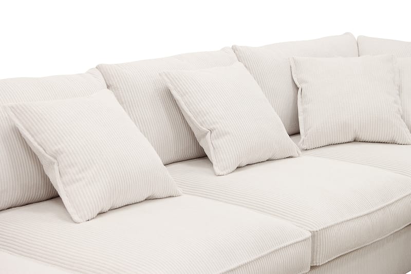 Rossita Lyx 5-seters venstrevendt U-formet ekstra dyp sofa med divan og sjeselong i manchester - Naturhvit - Møbler - Sofaer - U-sofa