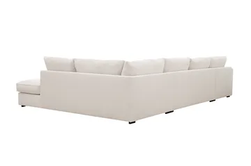 Rossita Lyx 5-seters venstrevendt U-formet ekstra dyp sofa med divan og sjeselong i manchester - Naturhvit - Møbler - Sofaer - U-sofa