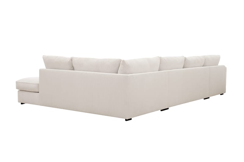 Rossita Lyx 5-seters venstrevendt U-formet ekstra dyp sofa med divan og sjeselong i manchester - Naturhvit - Møbler - Sofaer - U-sofa