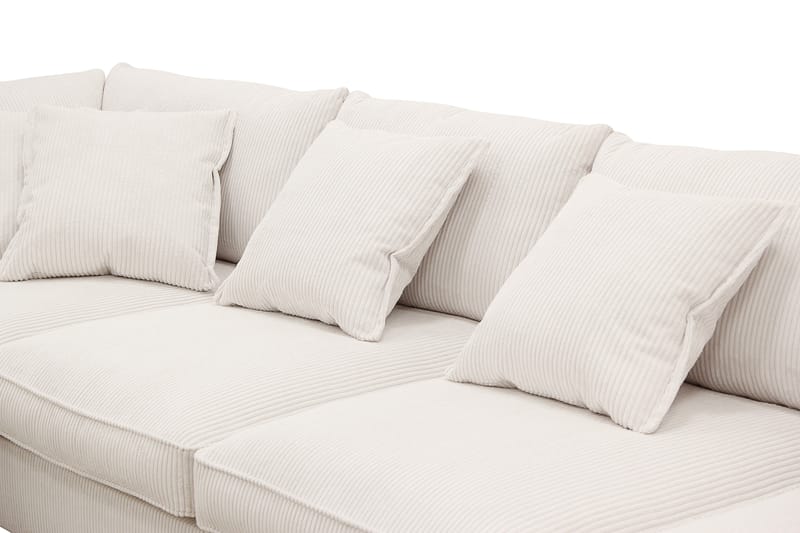 Rossita Lyx 5-seters venstrevendt U-formet ekstra dyp sofa med divan og sjeselong i manchester - Offwhite - Møbler - Sofaer - U-sofa