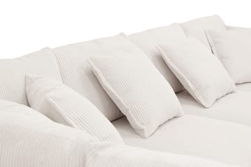 Rossita Lyx 5-seters venstrevendt U-formet ekstra dyp sofa med divan og sjeselong i manchester - Offwhite - Møbler - Sofaer - U-sofa
