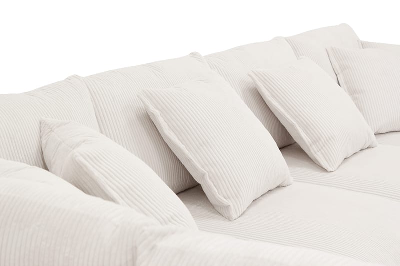 Rossita Lyx 5-seters venstrevendt U-formet ekstra dyp sofa med divan og sjeselong i manchester - Offwhite - Møbler - Sofaer - U-sofa