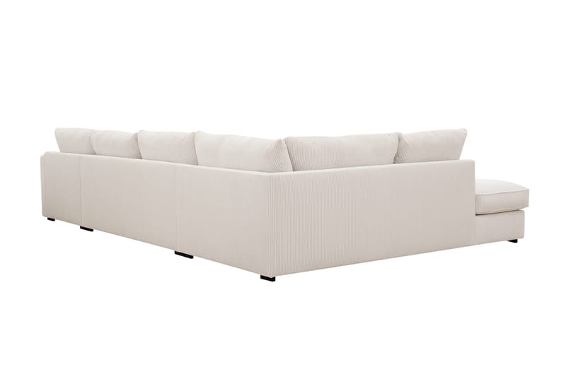 Rossita Lyx 5-seters venstrevendt U-formet ekstra dyp sofa med divan og sjeselong i manchester - Offwhite - Møbler - Sofaer - U-sofa