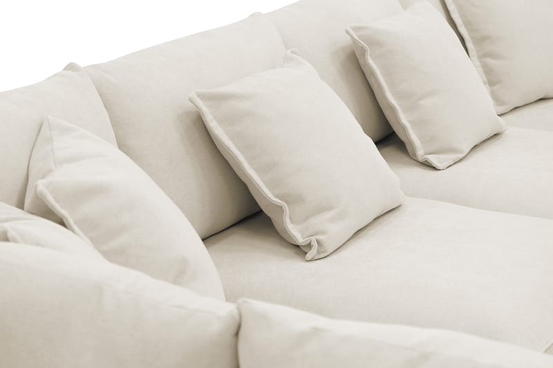 Rossita Lyx 5-seters venstrevendt U-formet ekstra dyp sofa med divan og sjeselong i stoff - Beige - Møbler - Sofaer - U-sofa