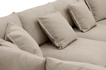 Rossita Lyx 5-seters venstrevendt U-formet ekstra dyp sofa med divan og sjeselong i stoff - Brun - Møbler - Sofaer - U-sofa