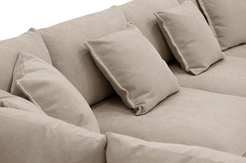 Rossita Lyx 5-seters venstrevendt U-formet ekstra dyp sofa med divan og sjeselong i stoff - Brun - Møbler - Sofaer - U-sofa