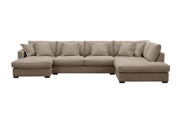 Rossita Lyx 5-seters venstrevendt U-formet ekstra dyp sofa med divan og sjeselong i stoff