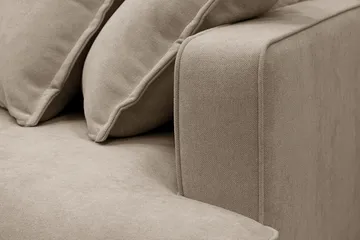 Rossita Lyx 5-seters venstrevendt U-formet ekstra dyp sofa med divan og sjeselong i stoff - Brun - Møbler - Sofaer - U-sofa