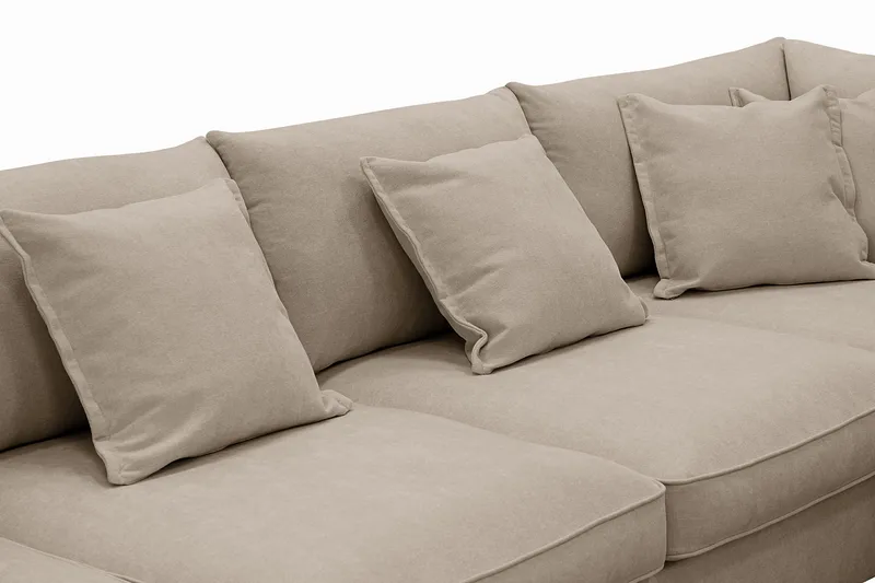 Rossita Lyx 5-seters venstrevendt U-formet ekstra dyp sofa med divan og sjeselong i stoff - Brun - Møbler - Sofaer - U-sofa