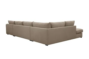 Rossita Lyx 5-seters venstrevendt U-formet ekstra dyp sofa med divan og sjeselong i stoff - Brun - Møbler - Sofaer - U-sofa