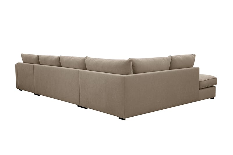 Rossita Lyx 5-seters venstrevendt U-formet ekstra dyp sofa med divan og sjeselong i stoff - Brun - Møbler - Sofaer - U-sofa