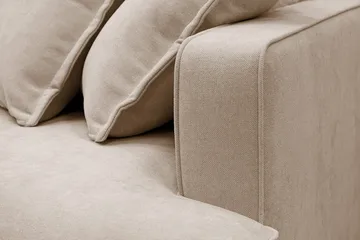 Rossita Lyx 5-seters venstrevendt U-formet ekstra dyp sofa med divan og sjeselong i stoff - Lysebrun - Møbler - Sofaer - U-sofa