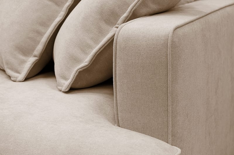 Rossita Lyx 5-seters venstrevendt U-formet ekstra dyp sofa med divan og sjeselong i stoff - Lysebrun - Møbler - Sofaer - U-sofa