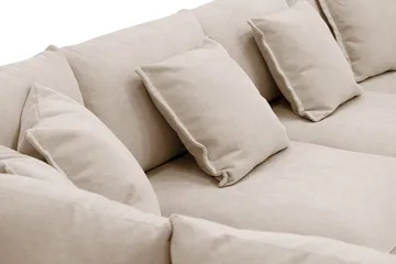 Rossita Lyx 5-seters venstrevendt U-formet ekstra dyp sofa med divan og sjeselong i stoff - Lysebrun - Møbler - Sofaer - U-sofa