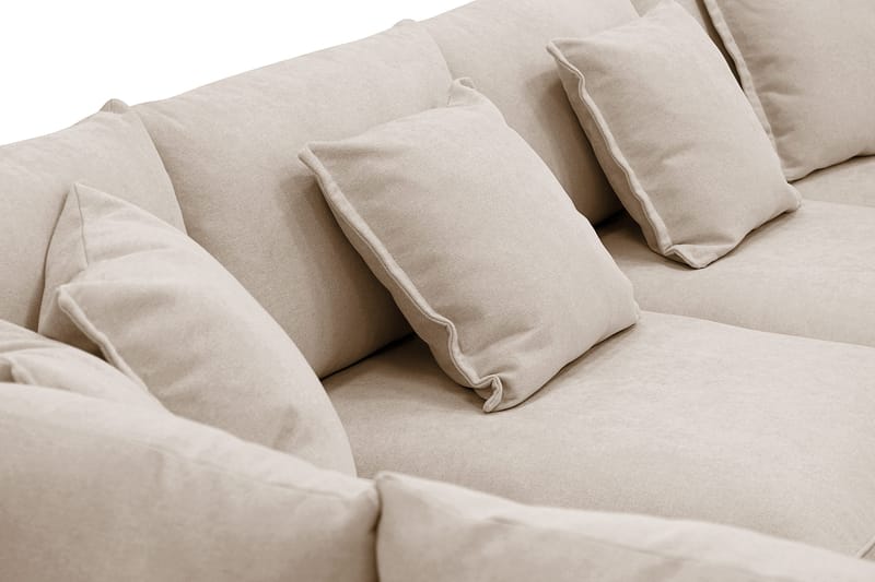 Rossita Lyx 5-seters venstrevendt U-formet ekstra dyp sofa med divan og sjeselong i stoff - Lysebrun - Møbler - Sofaer - U-sofa