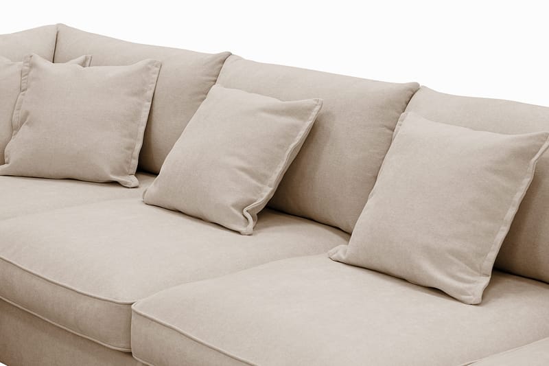 Rossita Lyx 5-seters venstrevendt U-formet ekstra dyp sofa med divan og sjeselong i stoff - Lysebrun - Møbler - Sofaer - U-sofa