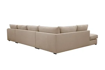 Rossita Lyx 5-seters venstrevendt U-formet ekstra dyp sofa med divan og sjeselong i stoff - Lysebrun - Møbler - Sofaer - U-sofa