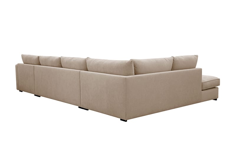 Rossita Lyx 5-seters venstrevendt U-formet ekstra dyp sofa med divan og sjeselong i stoff - Lysebrun - Møbler - Sofaer - U-sofa