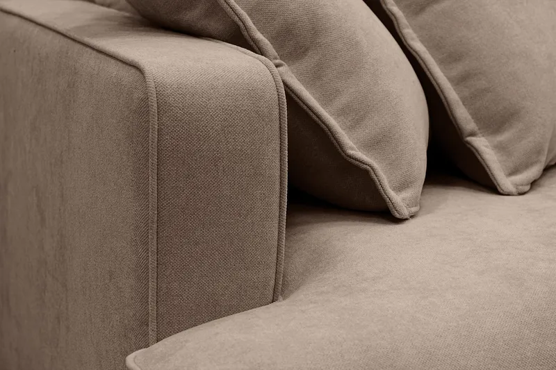 Rossita Lyx 5-seters venstrevendt U-formet ekstra dyp sofa med divan og sjeselong i stoff - Mørkebrun - Møbler - Sofaer - U-sofa