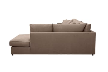 Rossita Lyx 5-seters venstrevendt U-formet ekstra dyp sofa med divan og sjeselong i stoff - Mørkebrun - Møbler - Sofaer - U-sofa