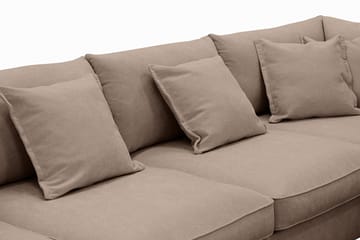 Rossita Lyx 5-seters venstrevendt U-formet ekstra dyp sofa med divan og sjeselong i stoff - Mørkebrun - Møbler - Sofaer - U-sofa