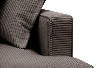 Rossita Lyx 6-seter Høyrevendt U-formet Ekstra dyp Sofa med Divan og Sjeselong i Kordfløyel - Brun - Møbler - Sofaer - U-sofa