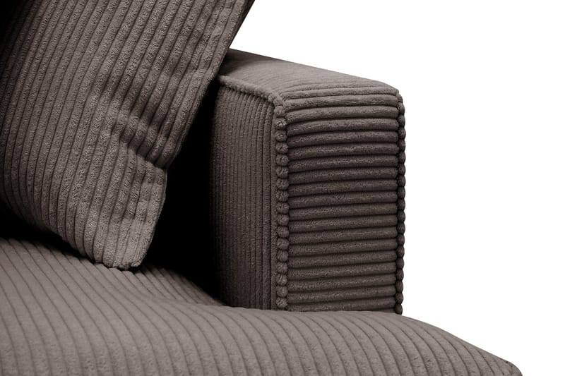 Rossita Lyx 6-seter Høyrevendt U-formet Ekstra dyp Sofa med Divan og Sjeselong i Kordfløyel - Brun - Møbler - Sofaer - U-sofa