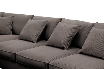 Rossita Lyx 6-seter Høyrevendt U-formet Ekstra dyp Sofa med Divan og Sjeselong i Kordfløyel - Brun - Møbler - Sofaer - U-sofa