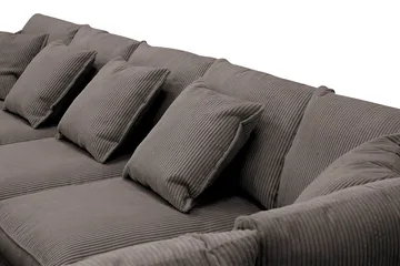 Rossita Lyx 6-seter Venstrevendt U-formet Ekstra dyp Sofa med Divan og Sjeselong i Kordfløyel - Brun - Møbler - Sofaer - U-sofa