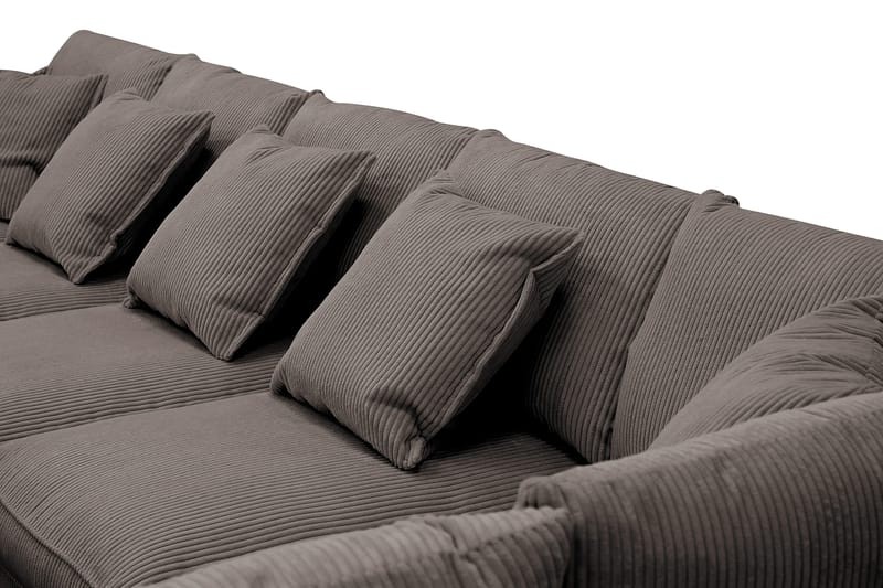 Rossita Lyx 6-seter Venstrevendt U-formet Ekstra dyp Sofa med Divan og Sjeselong i Kordfløyel - Brun - Møbler - Sofaer - U-sofa