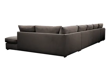 Rossita Lyx 6-seter Venstrevendt U-formet Ekstra dyp Sofa med Divan og Sjeselong i Kordfløyel - Brun - Møbler - Sofaer - U-sofa