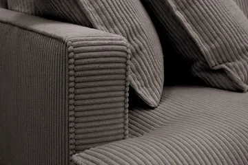 Rossita Lyx 6-seter Venstrevendt U-formet Ekstra dyp Sofa med Divan og Sjeselong i Kordfløyel - Brun - Møbler - Sofaer - U-sofa