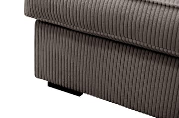 Rossita Lyx 6-seter Venstrevendt U-formet Ekstra dyp Sofa med Divan og Sjeselong i Kordfløyel - Brun - Møbler - Sofaer - U-sofa