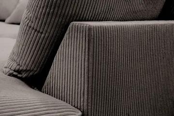 Rossita Lyx 6-seter Venstrevendt U-formet Ekstra dyp Sofa med Divan og Sjeselong i Kordfløyel - Brun - Møbler - Sofaer - U-sofa