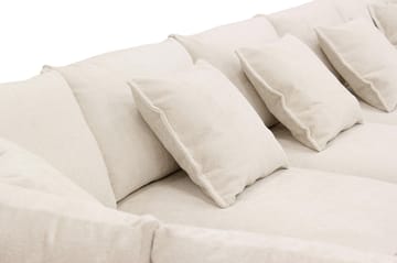 Rossita Lyx 6-seters høyrevendt U-formet ekstra dyp sofa med divan og sjeselong i chenille - Beige - Møbler - Sofaer - U-sofa