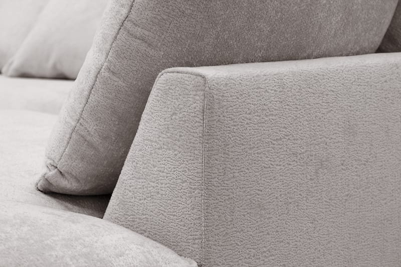 Rossita Lyx 6-seters høyrevendt U-formet ekstra dyp sofa med divan og sjeselong i chenille - Grå/Brun - Møbler - Sofaer - U-sofa
