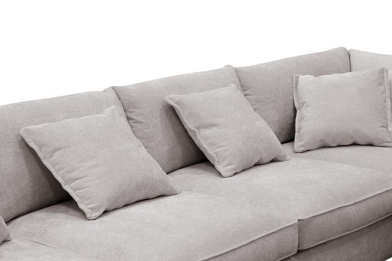 Rossita Lyx 6-seters høyrevendt U-formet ekstra dyp sofa med divan og sjeselong i chenille - Grå/Brun - Møbler - Sofaer - U-sofa