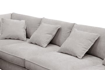 Rossita Lyx 6-seters høyrevendt U-formet ekstra dyp sofa med divan og sjeselong i chenille - Grå/Brun - Møbler - Sofaer - U-sofa
