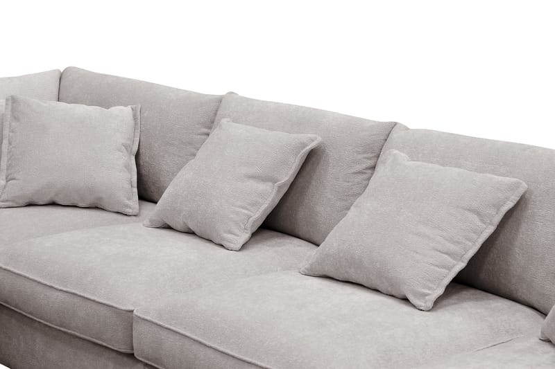 Rossita Lyx 6-seters høyrevendt U-formet ekstra dyp sofa med divan og sjeselong i chenille - Grå/Brun - Møbler - Sofaer - U-sofa