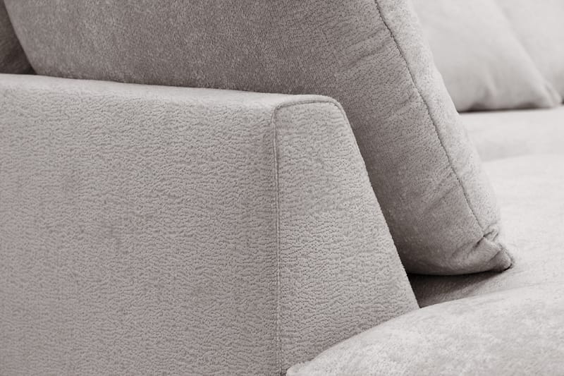Rossita Lyx 6-seters høyrevendt U-formet ekstra dyp sofa med divan og sjeselong i chenille - Grå/Brun - Møbler - Sofaer - U-sofa