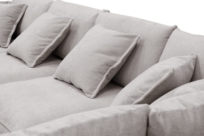 Rossita Lyx 6-seters høyrevendt U-formet ekstra dyp sofa med divan og sjeselong i chenille - Grå/Brun - Møbler - Sofaer - U-sofa