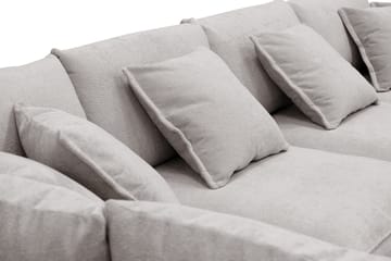 Rossita Lyx 6-seters høyrevendt U-formet ekstra dyp sofa med divan og sjeselong i chenille - Grå/Brun - Møbler - Sofaer - U-sofa