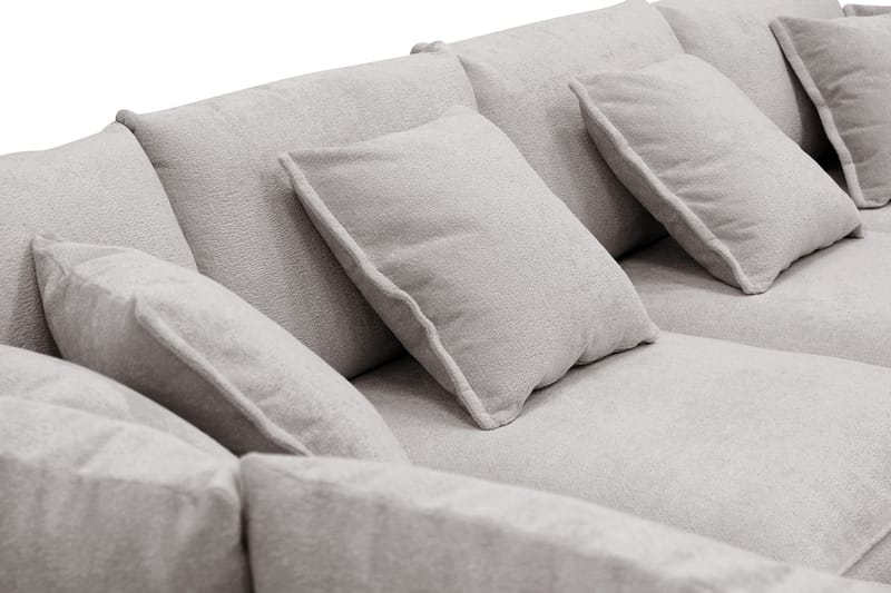 Rossita Lyx 6-seters høyrevendt U-formet ekstra dyp sofa med divan og sjeselong i chenille - Grå/Brun - Møbler - Sofaer - U-sofa