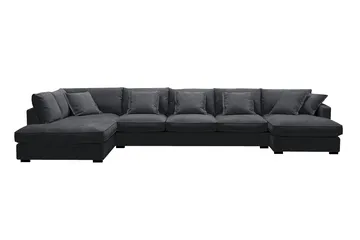 Rossita Lyx 6-seters høyrevendt U-formet ekstra dyp sofa med divan og sjeselong i chenille