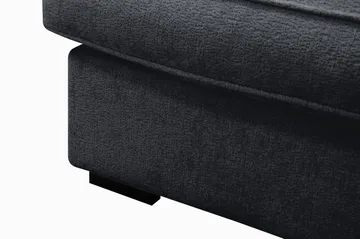 Rossita Lyx 6-seters høyrevendt U-formet ekstra dyp sofa med divan og sjeselong i chenille - Svart - Møbler - Sofaer - U-sofa