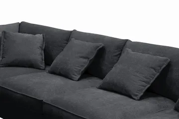 Rossita Lyx 6-seters høyrevendt U-formet ekstra dyp sofa med divan og sjeselong i chenille - Svart - Møbler - Sofaer - U-sofa