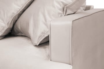 Rossita Lyx 6-seters høyrevendt U-formet ekstra dyp sofa med divan og sjeselong i fløyel - Beige - Møbler - Sofaer - Fløyelssofaer