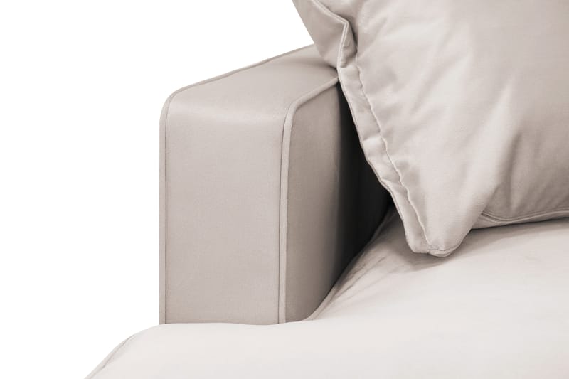 Rossita Lyx 6-seters høyrevendt U-formet ekstra dyp sofa med divan og sjeselong i fløyel - Beige - Møbler - Sofaer - Fløyelssofaer